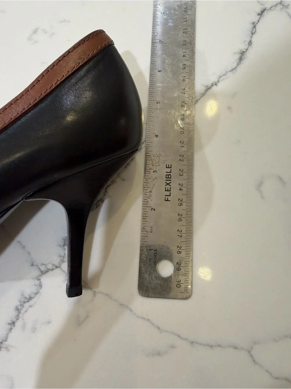 Tory Burch Black & Brown Pointed Toe Logo Pumps